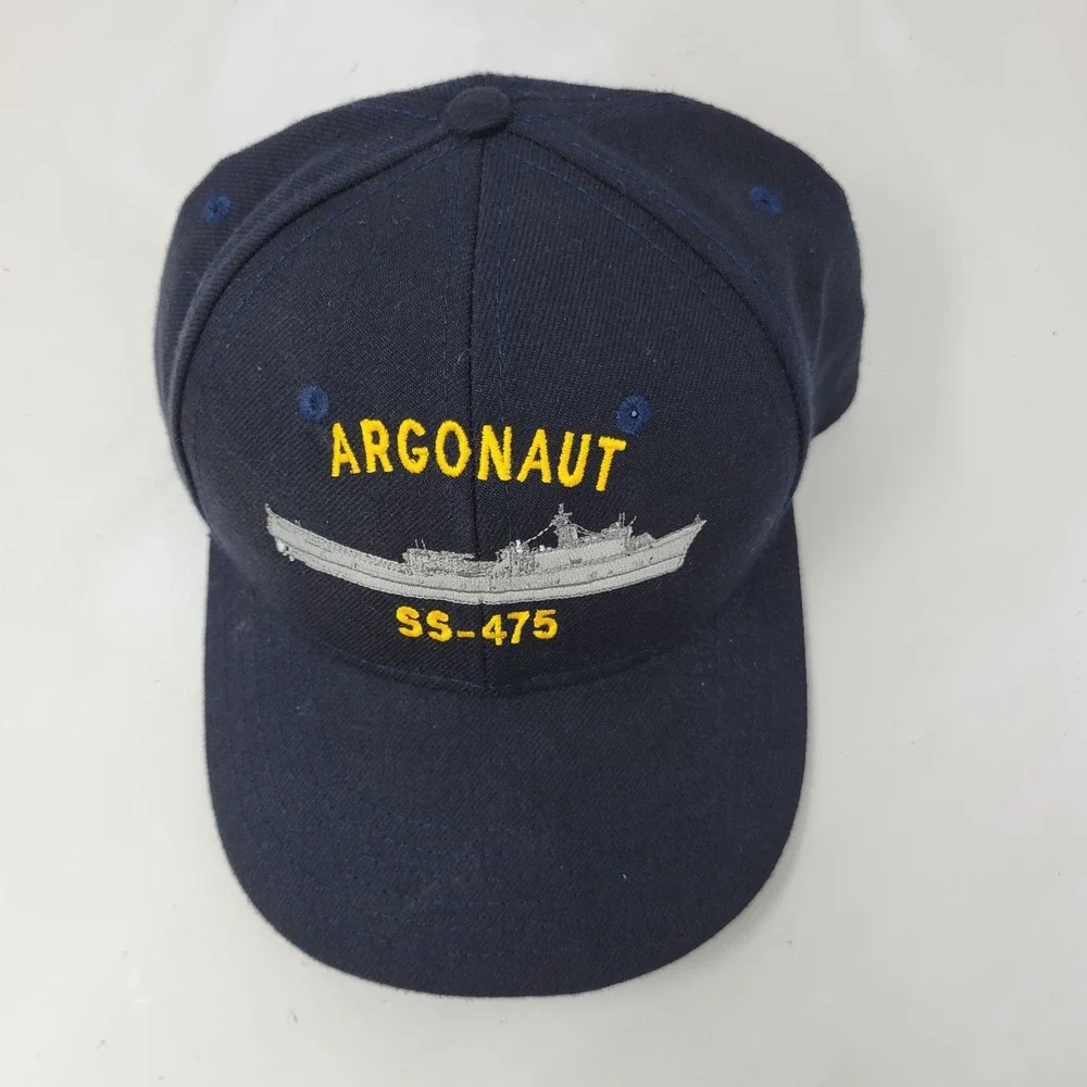 USAMM USS Argonaut SS-475 Navy Blue Submarine Military Hat Made USA Adjustable